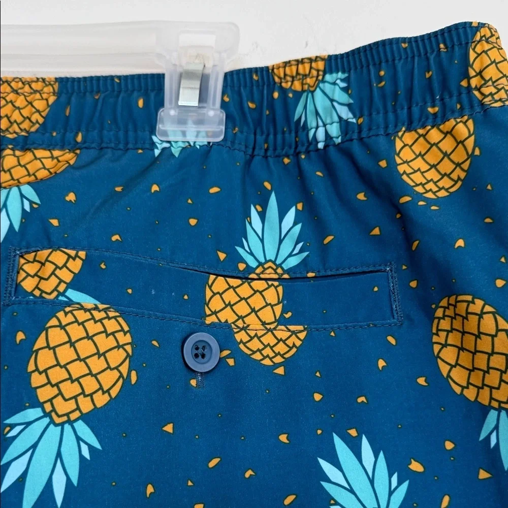 New Not Tags Elysian Blue Pineapple Print Swim Shorts